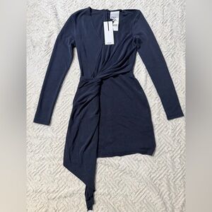 Acler Navy Asymmetrical Dress Size 2 Brand New